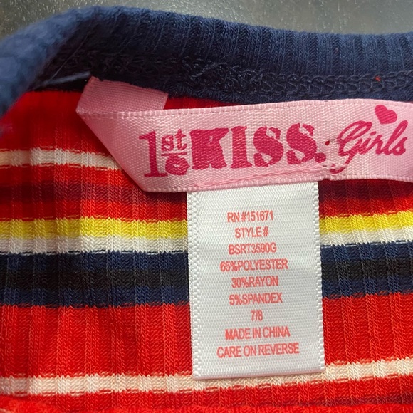1st Kiss Girls Short Sleeve Shirt Size 7/8 - Picture 6 of 6